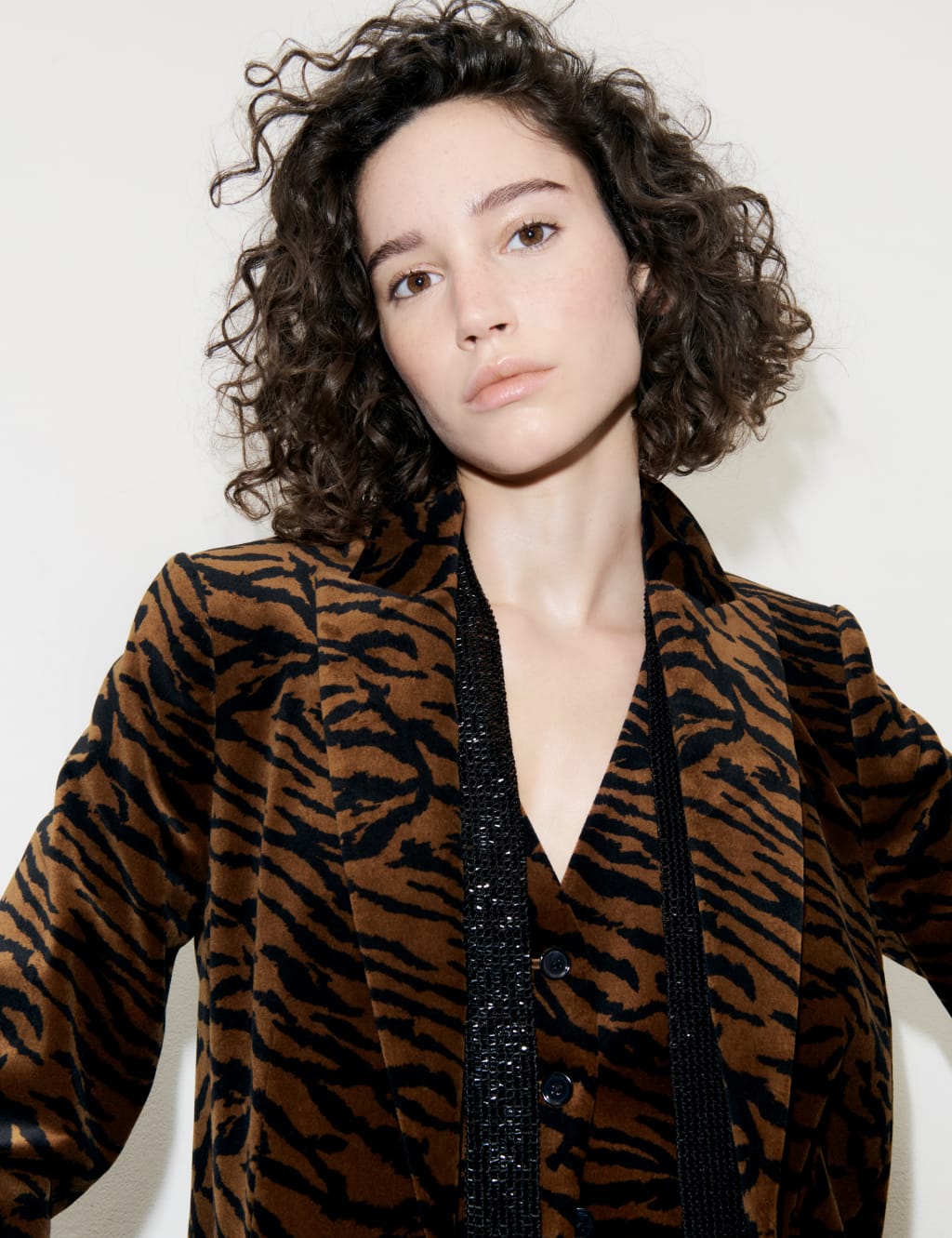 Velvet Animal Print Jacket