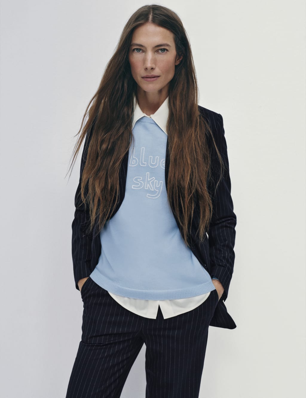 Pure Merino Wool Blue Sky Jumper M S X BELLA FREUD M S