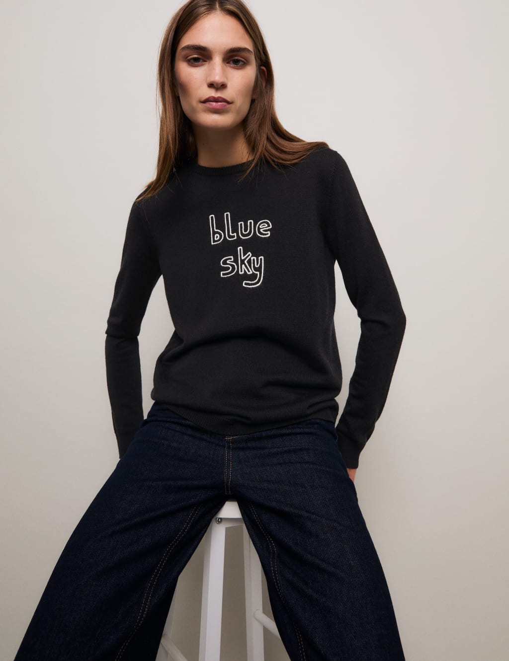 Pure Merino Wool Blue Sky Jumper M S X BELLA FREUD M S