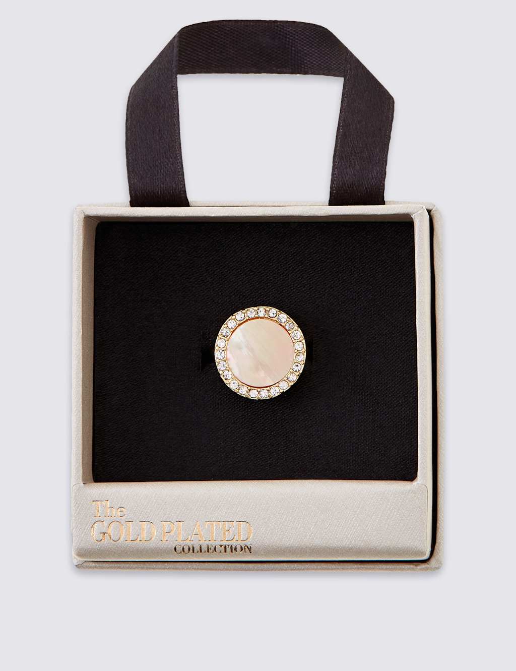 Gold Plated Diamanté Circle Ring 3 of 3