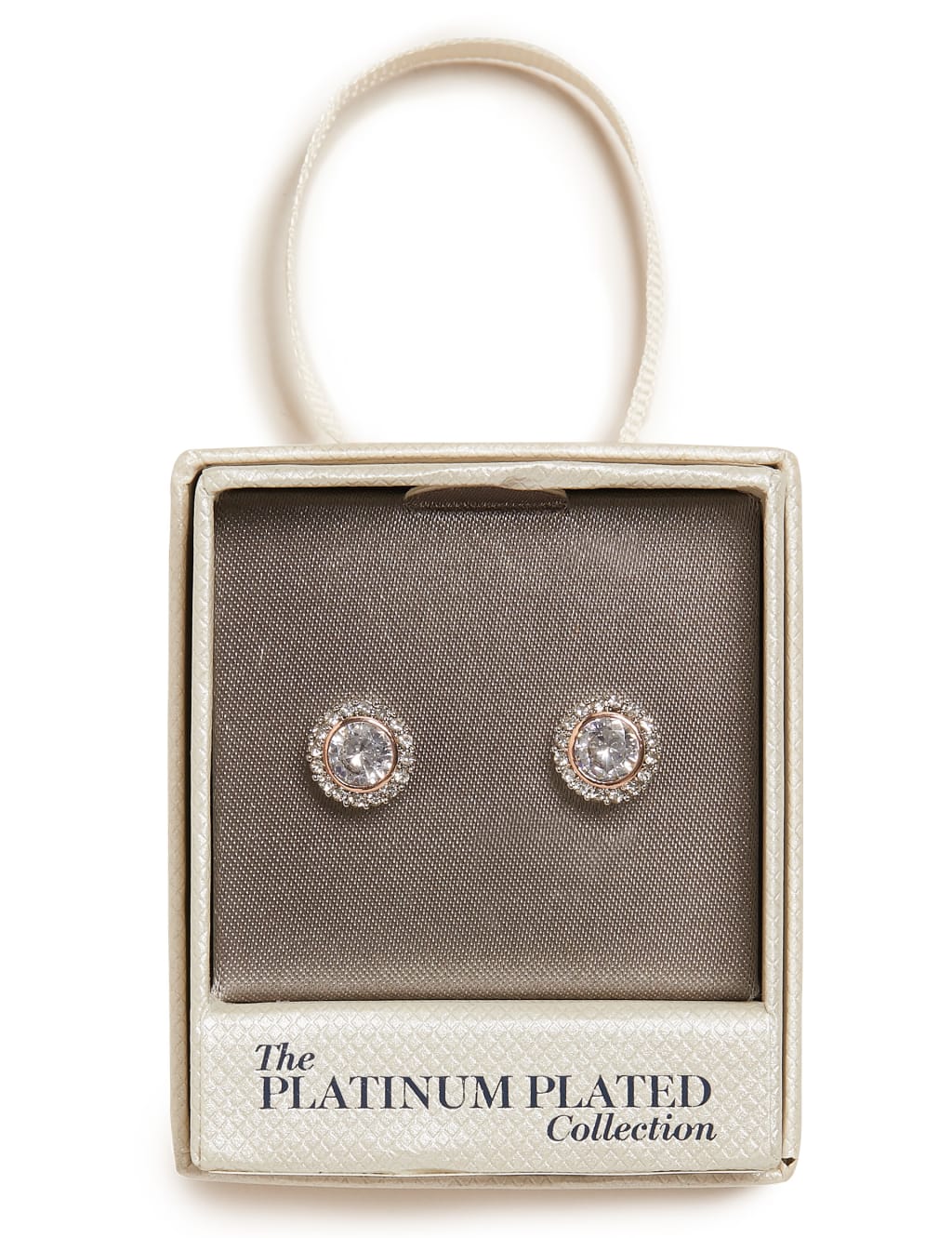 Platinum Plated Rose Trim Earrings 1 of 2