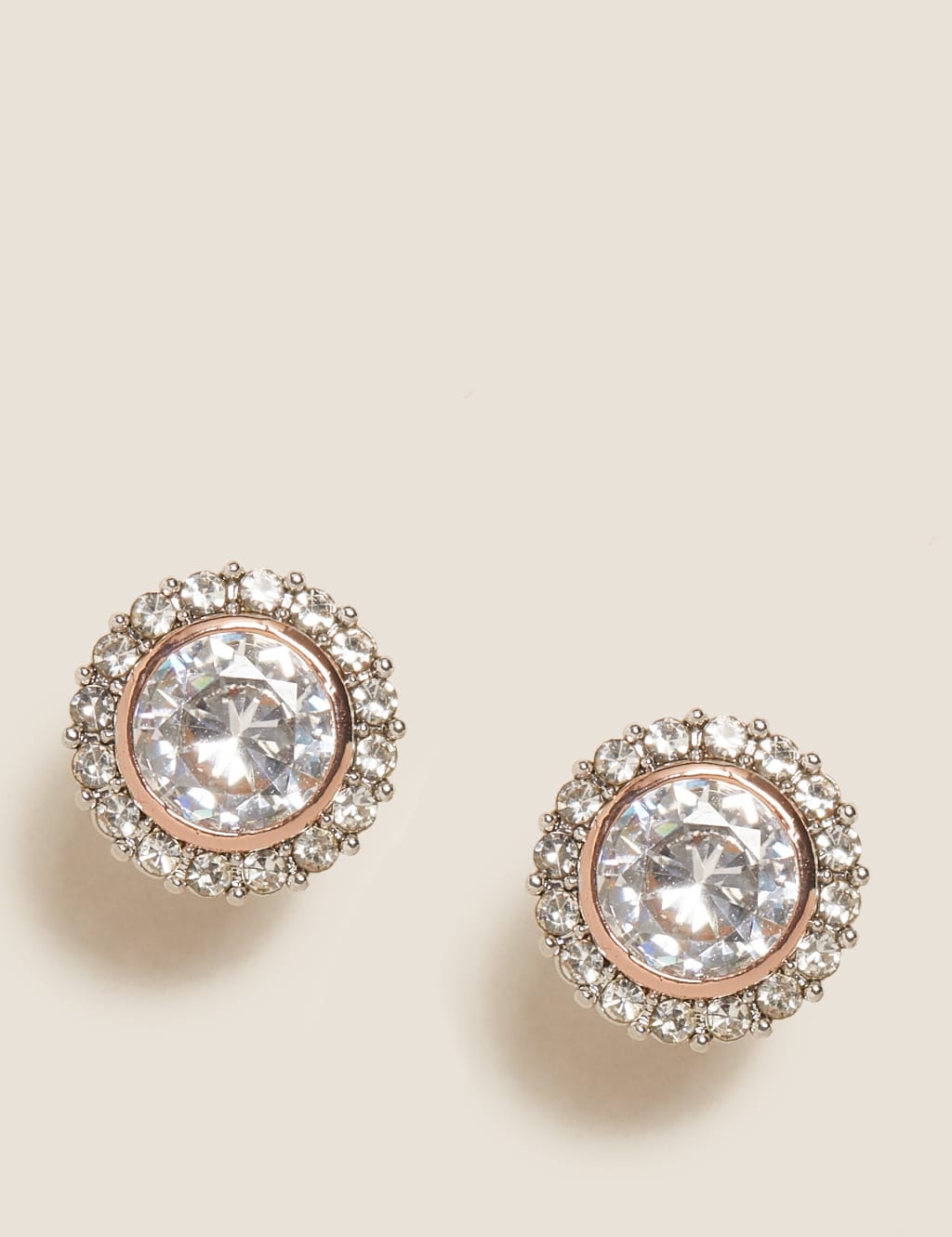 Platinum Plated Rose Trim Earrings 2 of 2