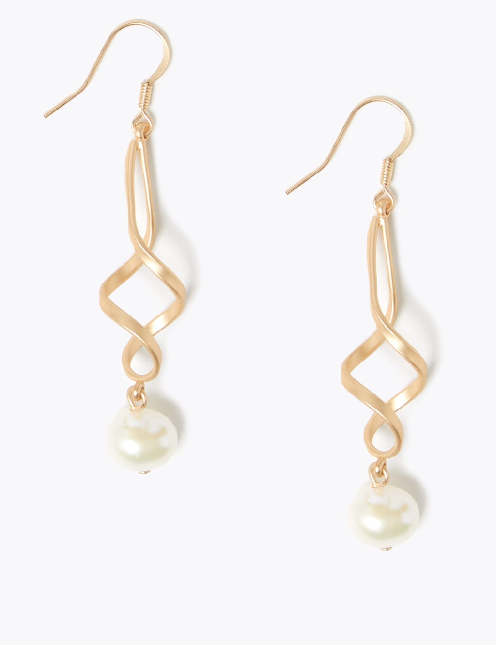 Freshwater Pearl Spiral Drop Earrings 1 of 1