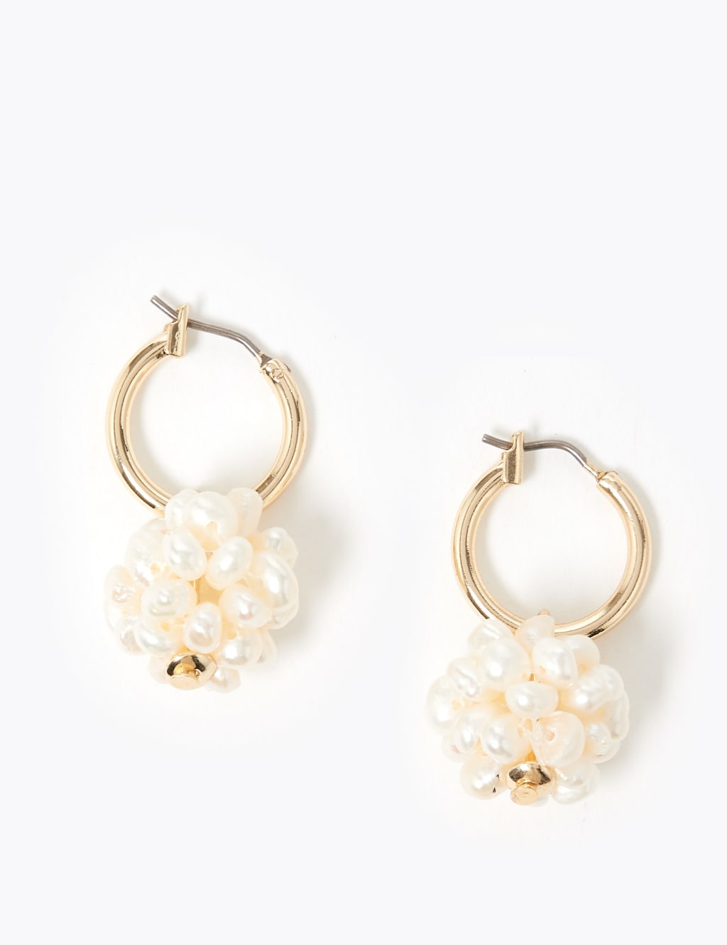 Freshwater Pearl Cluster Hoop Earrings 1 of 1