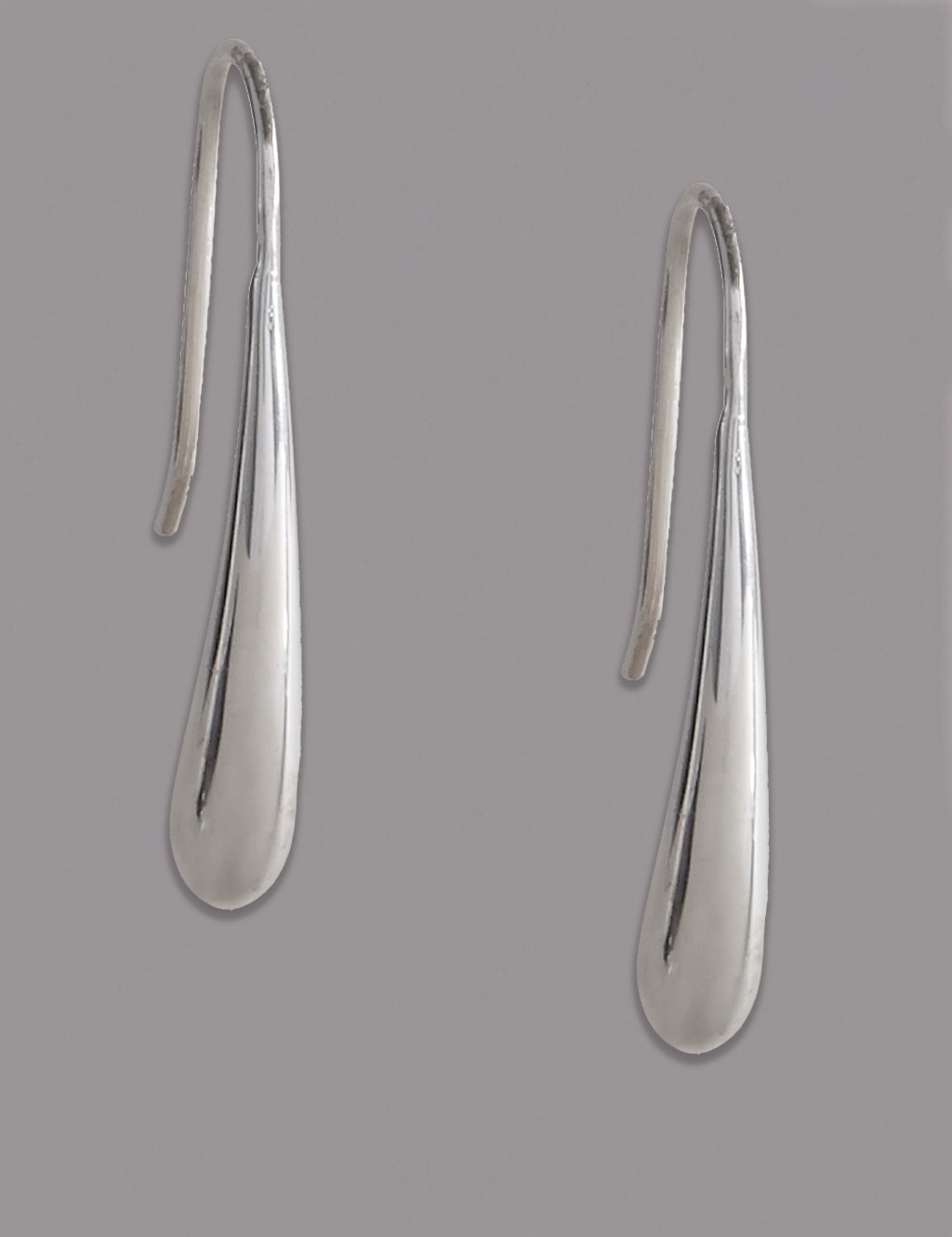 Sterling Silver Sleek Loop Drop Earrings 1 of 3