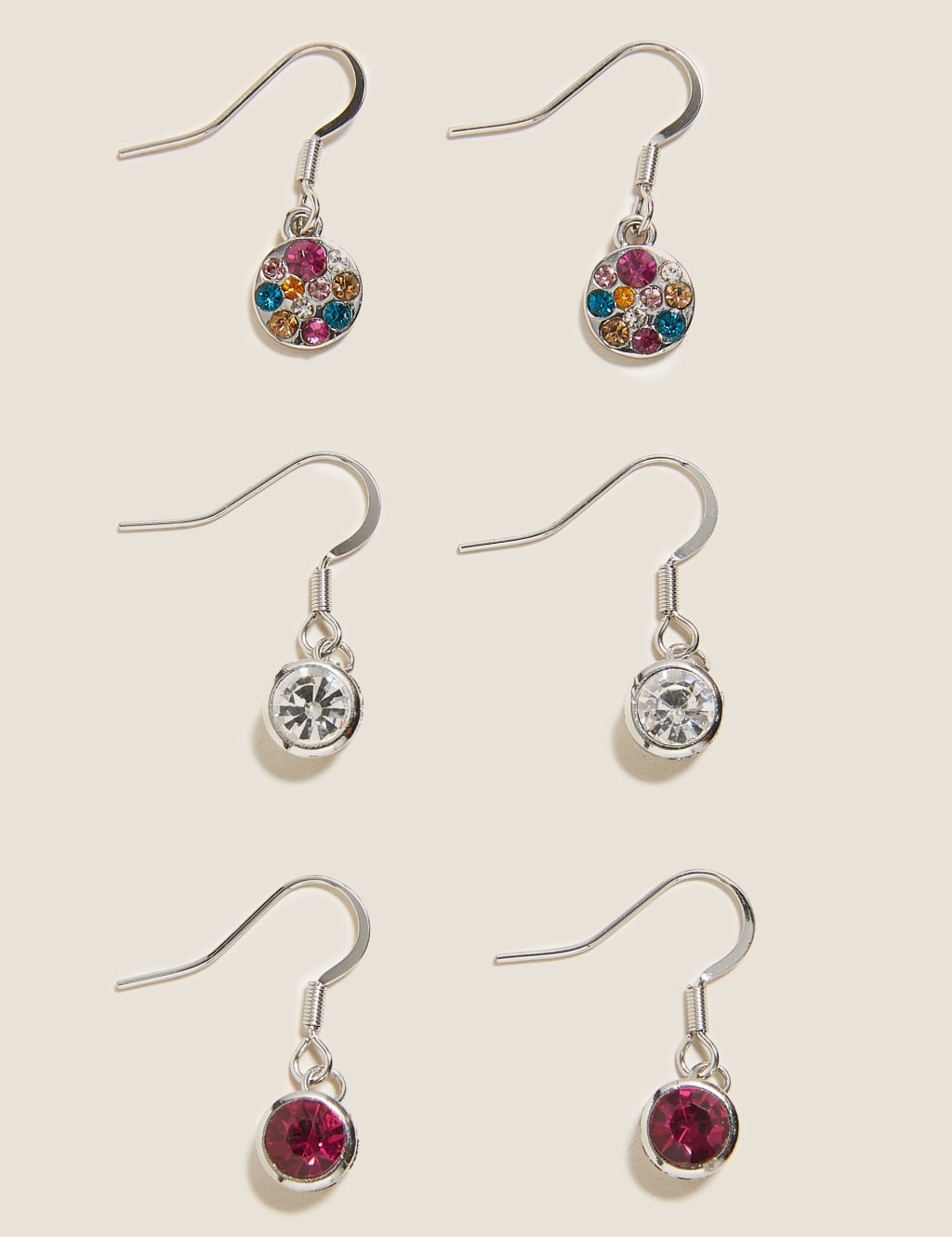 3 Pack Sparkle Drop Earrings 1 of 1