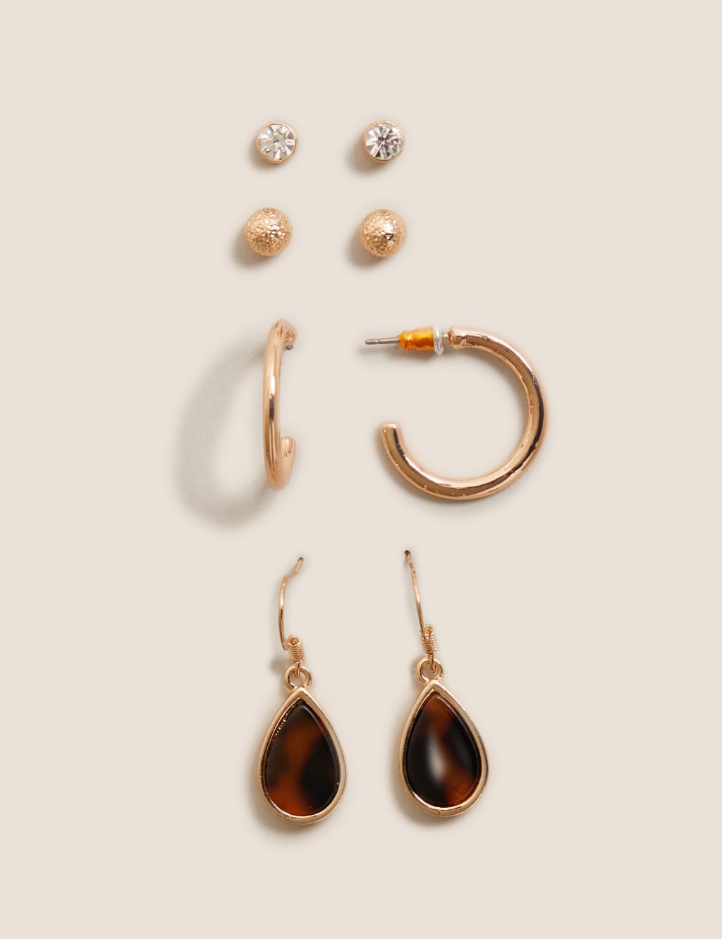 4 Pack Tortoiseshell Mixed Earrings 1 of 1