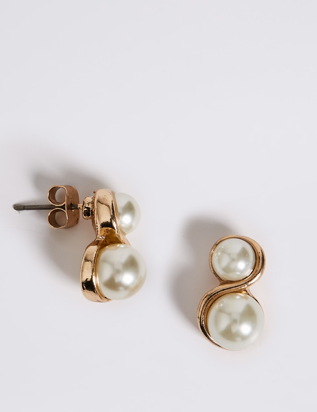 Pearl Effect Twisted Earrings M S Collection M S