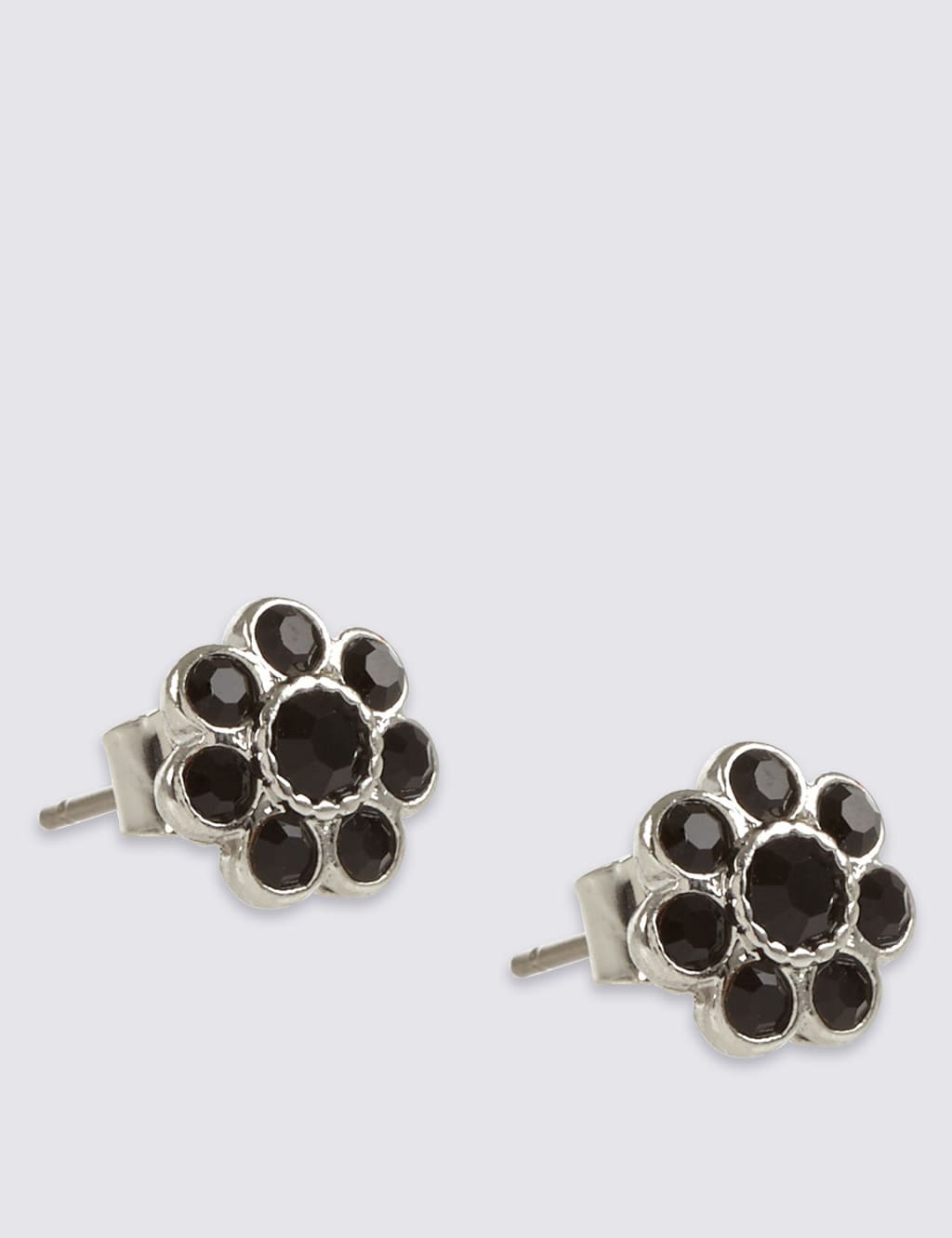Diamanté Floral Stud Earrings 1 of 2