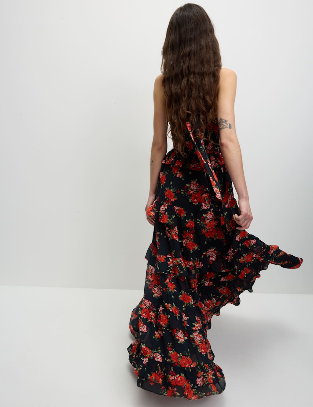 Floral Halterneck Maxi Tiered Dress 6 of 8