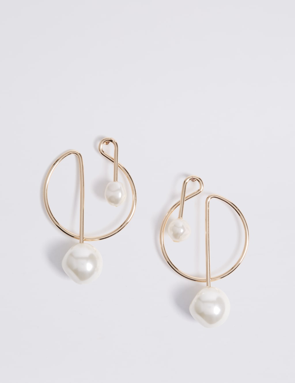 Pearl End Caps Hoop Earrings 2 of 2