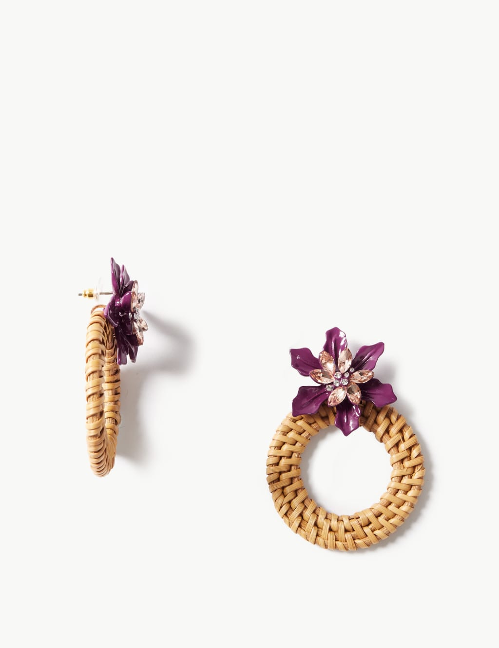 Flower Bling Drop Earrings 1 of 1