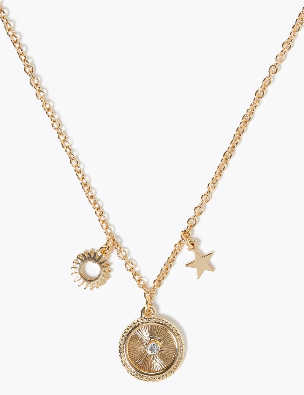 Gold Sun and Star Pendant Necklace 1 of 2