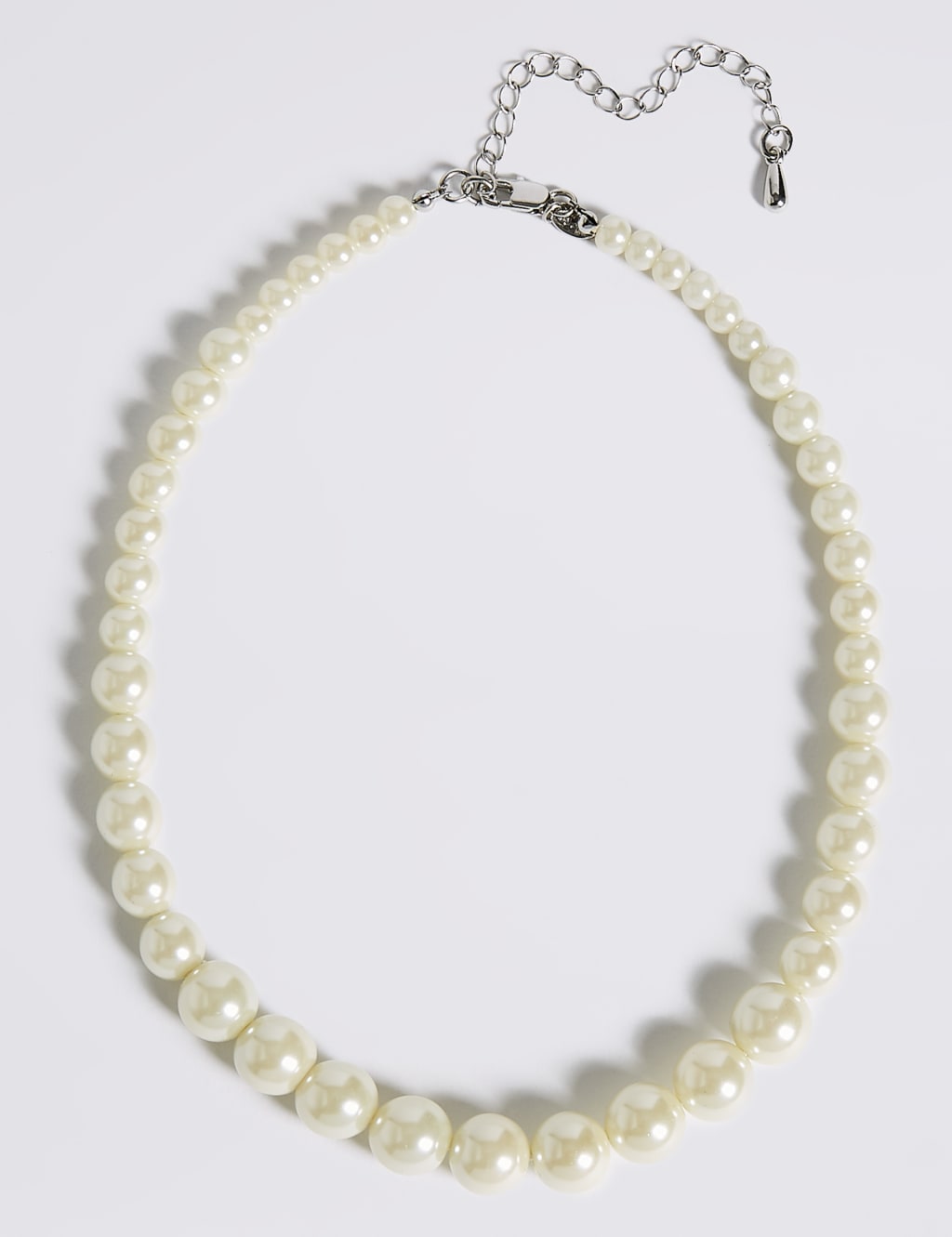 Pearl Effect Graduated Collar Necklace M S Collection M S