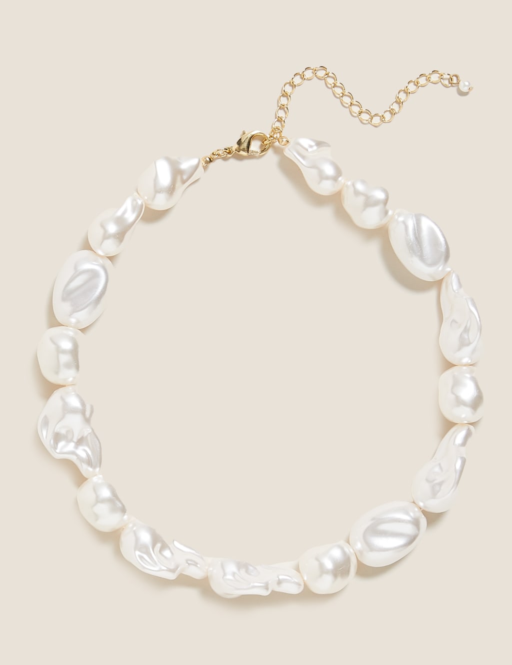 Short Pearl Effect Chunky Necklace M S Collection M S