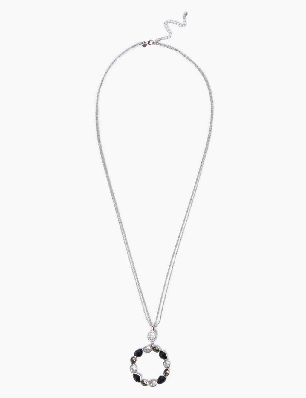 Facet Cut Gem Long Pendant Necklace 2 of 2