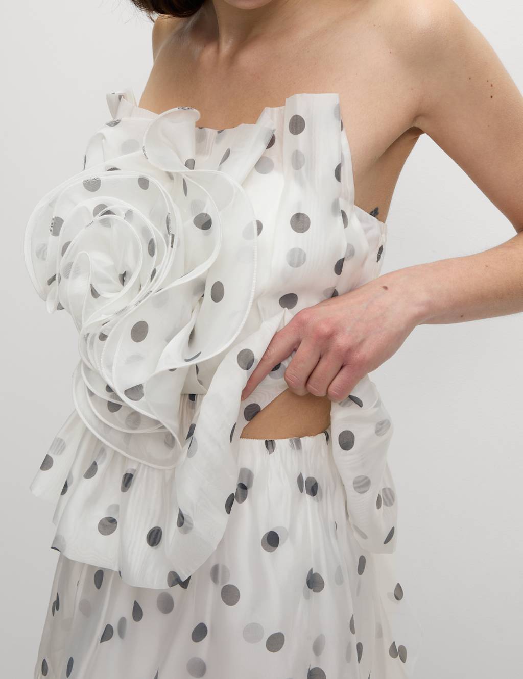 Organza Polka Dot Frill Midaxi Skirt 3 of 5