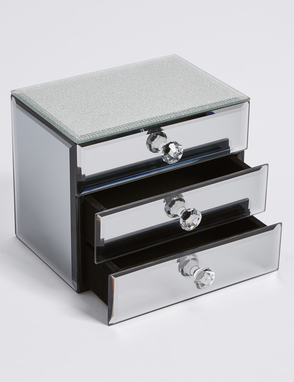 Glitter Diamanté 3 Drawer Jewellery Box 3 of 3
