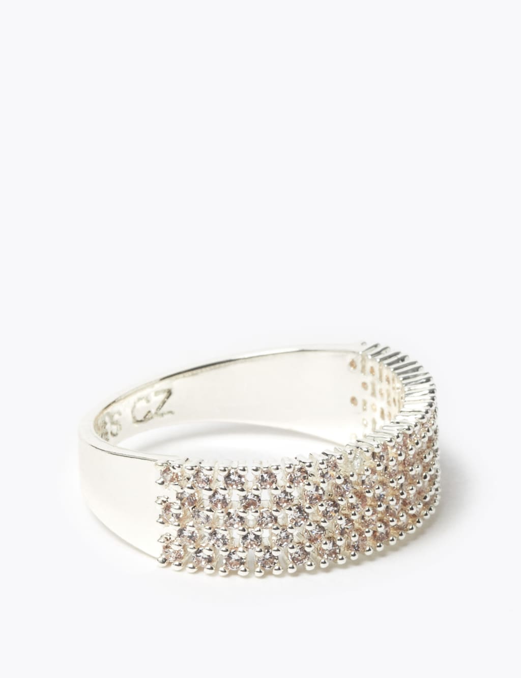 Silver Plated Sparkle Band Ring M S Collection M S