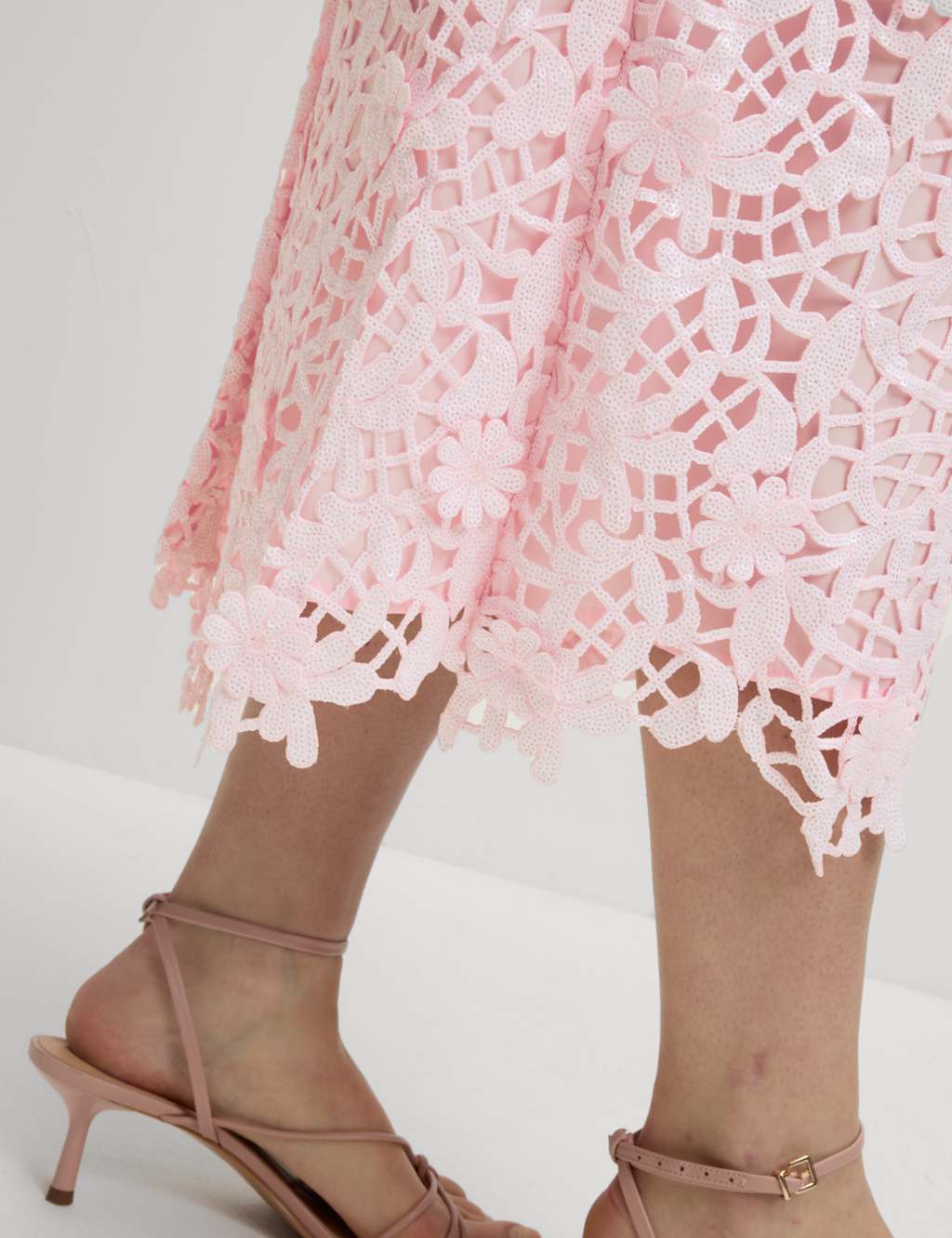 Embellished Cutwork Midaxi Column Skirt 3 of 5