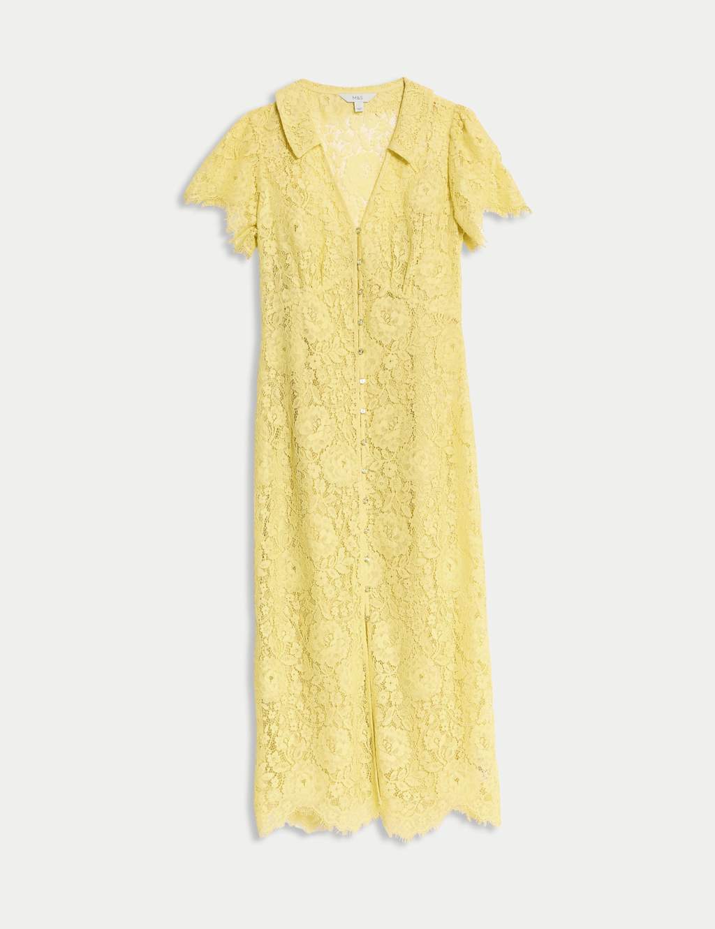 Lace Button Through Midi Tea Dress With Cotton 2 of 8