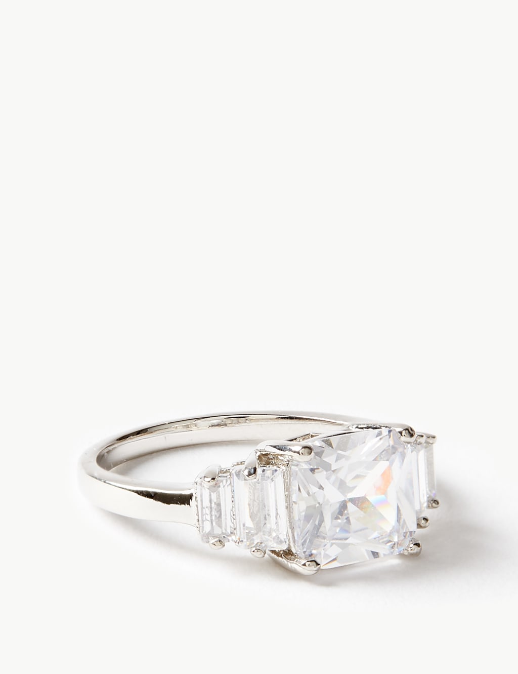 Platinum Plated Square Trilogy Ring 2 of 3