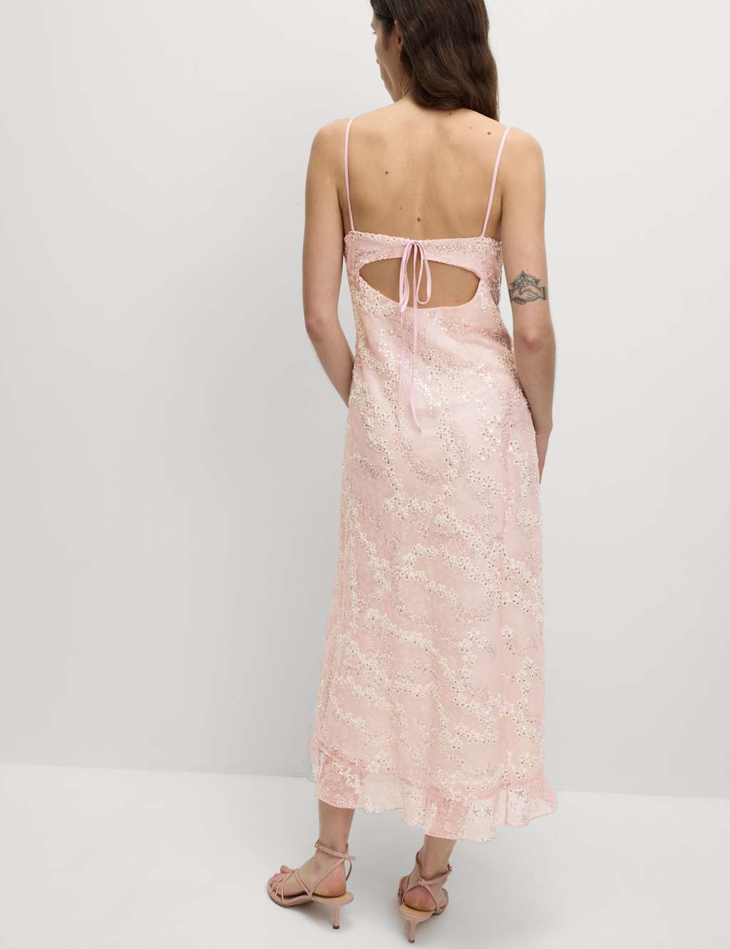 Embellished Lace Frill Midaxi Column Dress 1 of 7