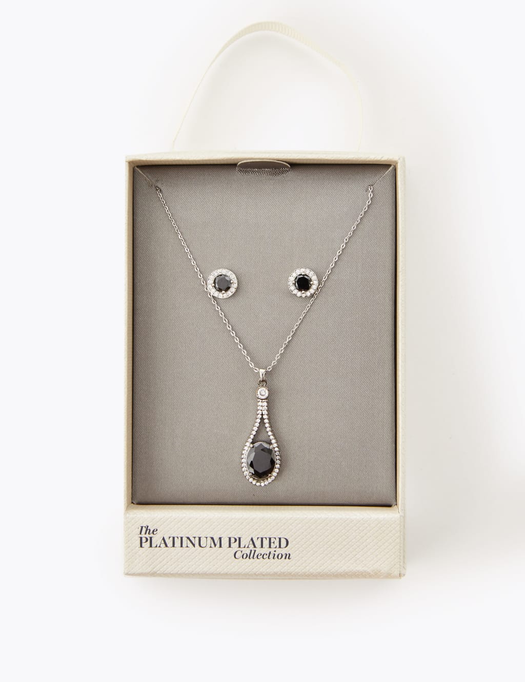 Platinum Plated Necklace & Earrings Set 2 of 2
