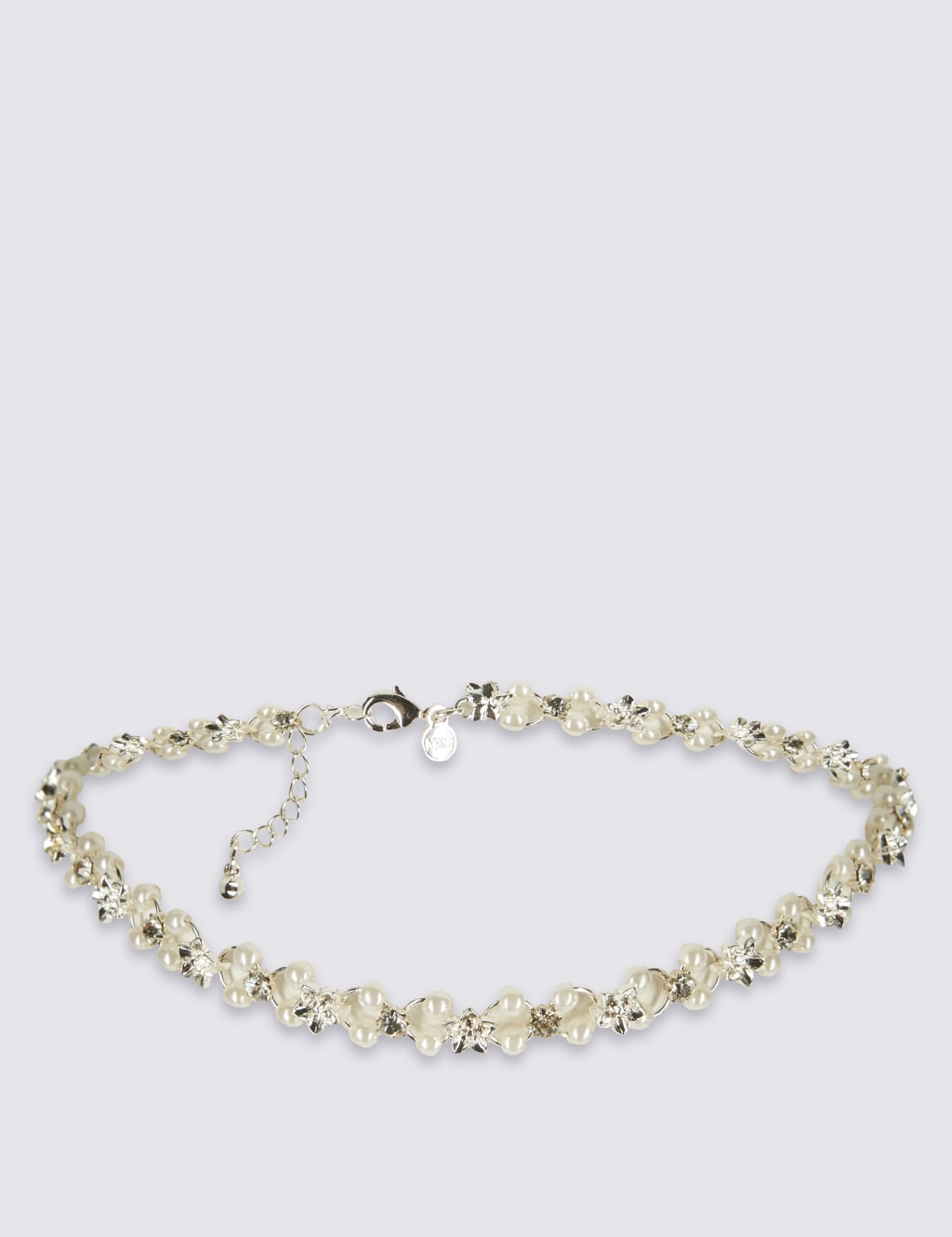 Pearl Effect Flower Choker Necklace & Bracelet Set 3 of 3