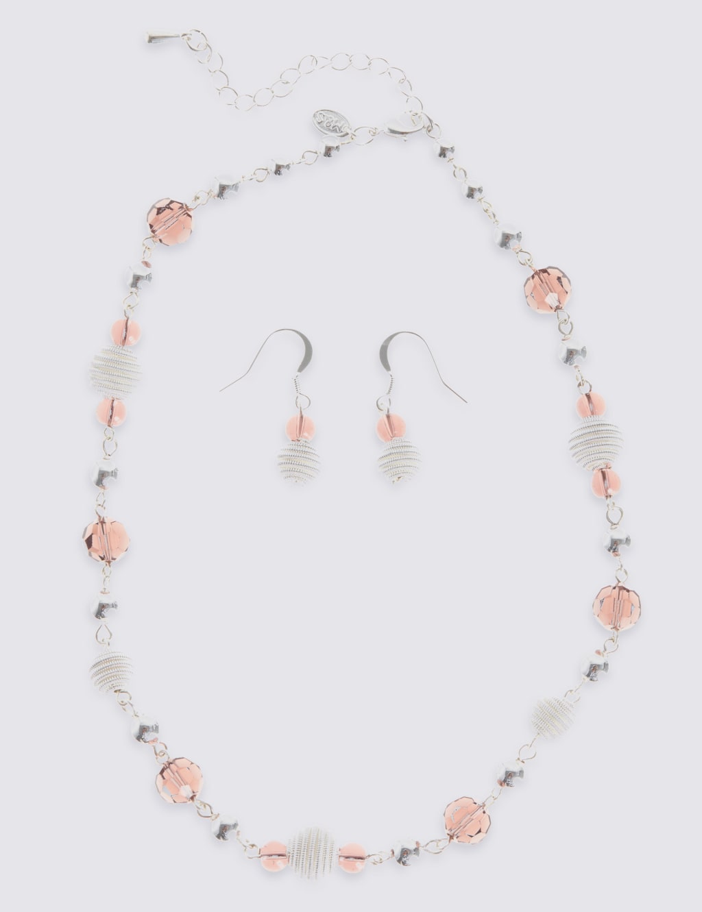 Silver Plated Sandblast Necklace & Earring Set 1 of 2