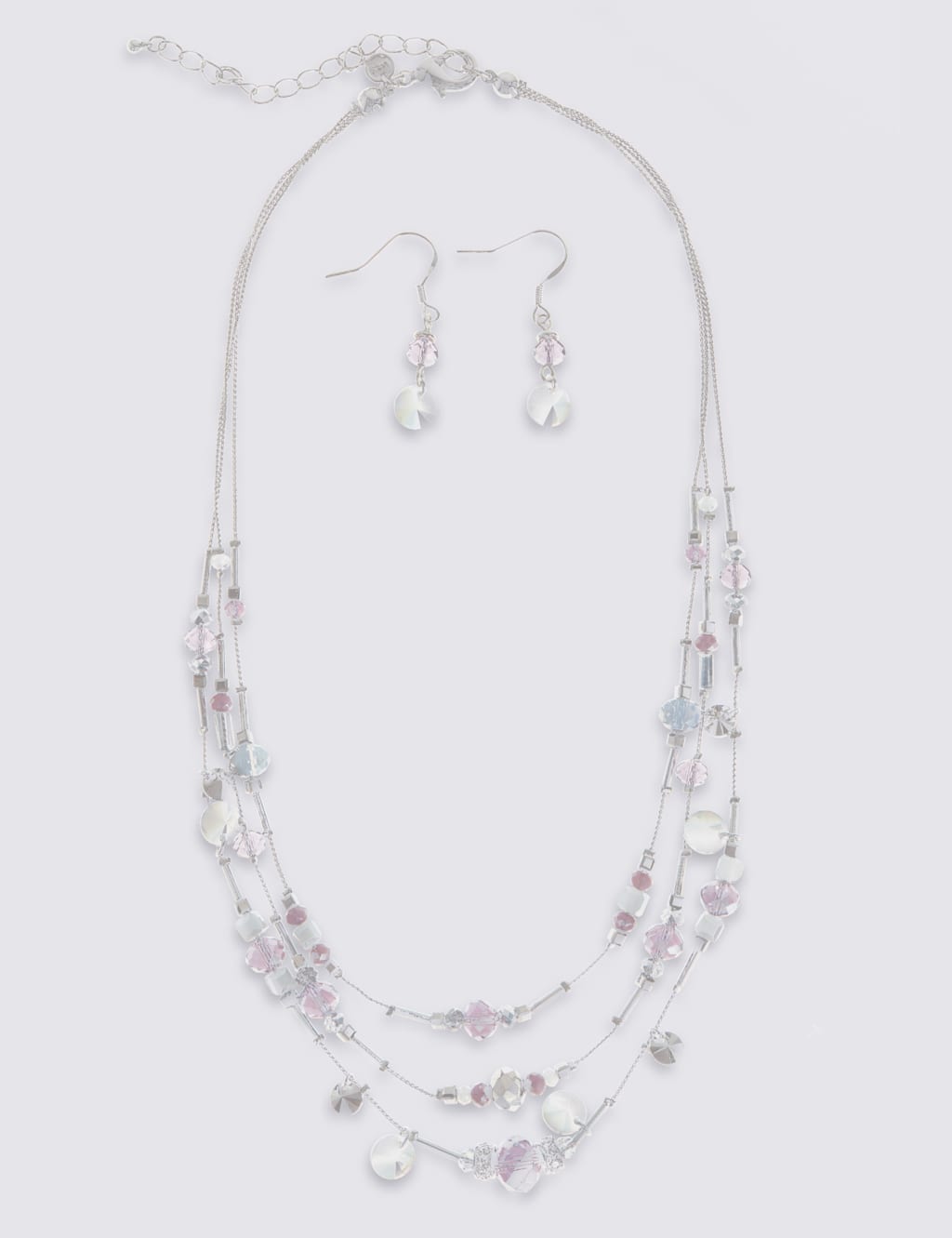 Ombre Stone Necklace & Earrings Set 1 of 2