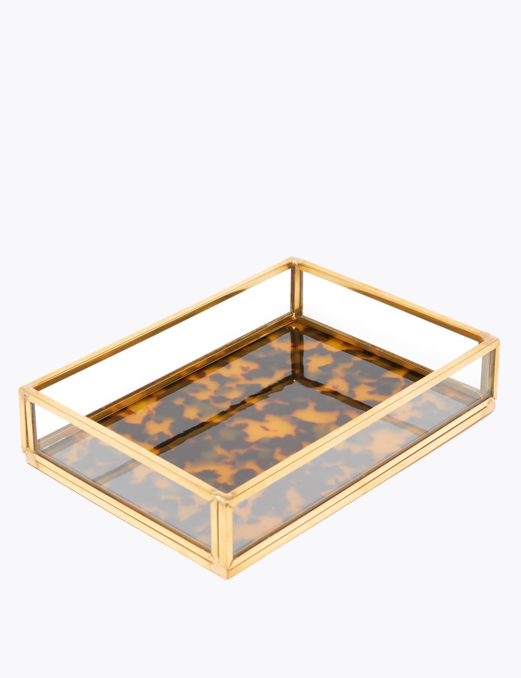 Tortoise Shell Print Glass Jewellery Tray 1 of 4