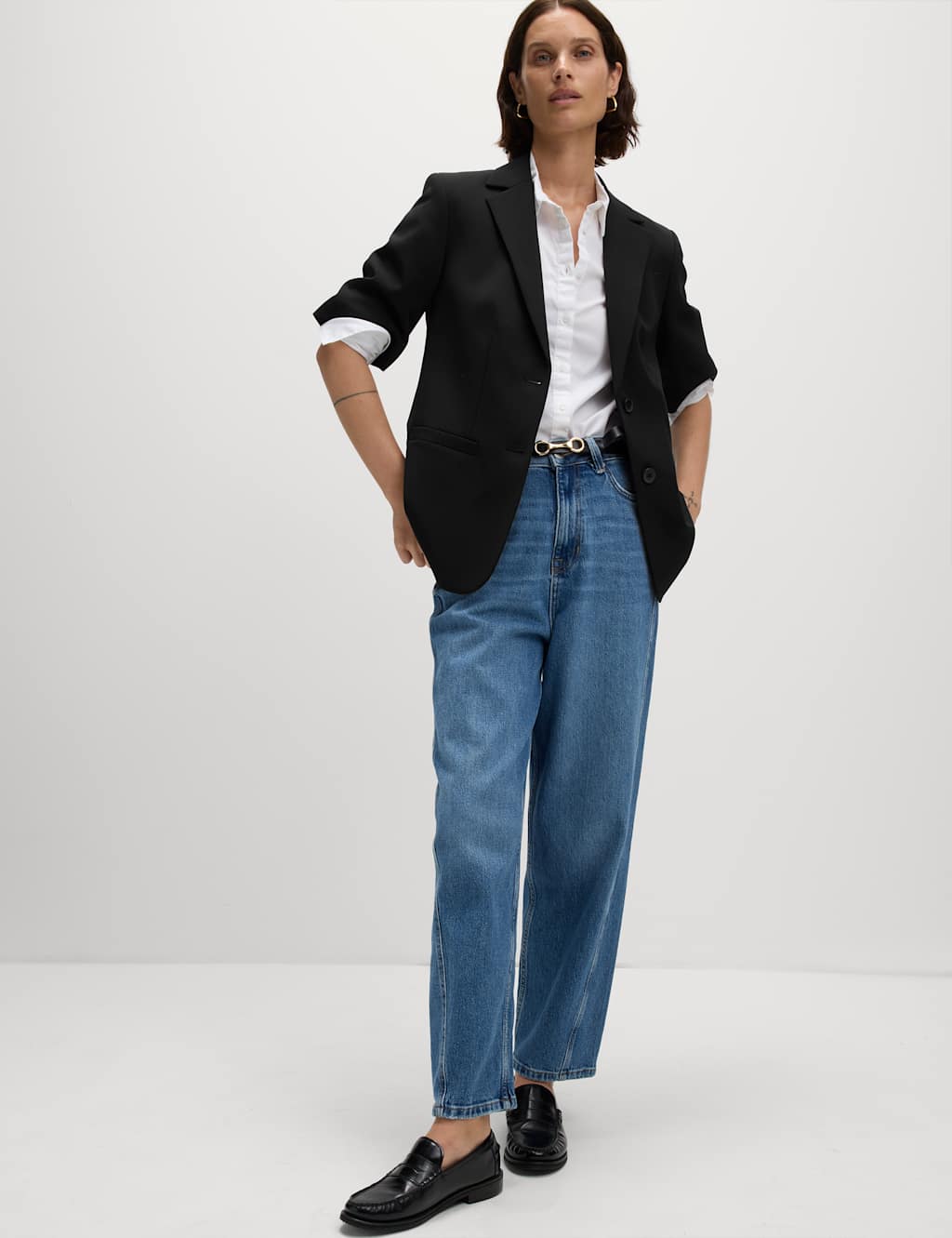Straight Short Sleeve Single Breasted Blazer 6 of 8