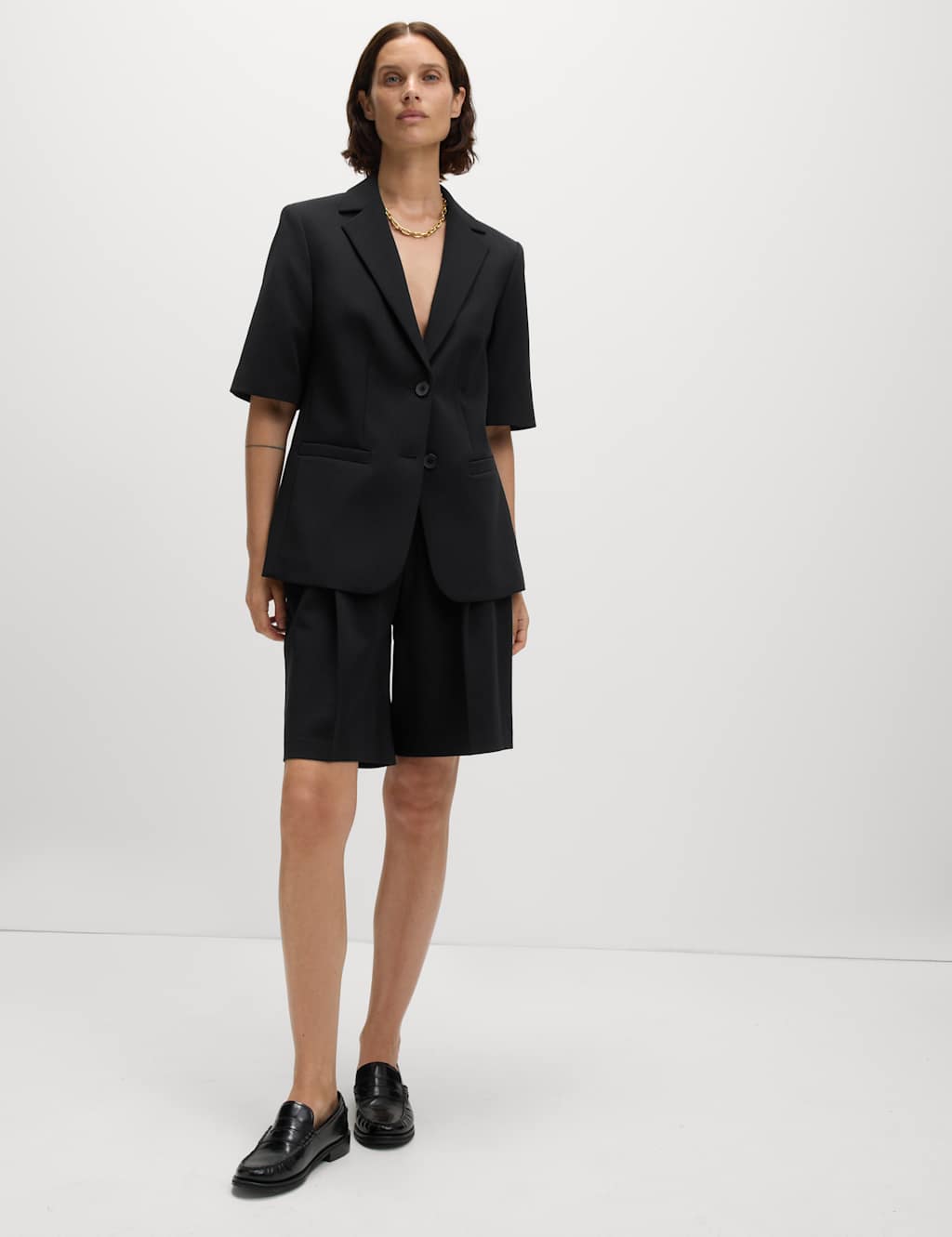 High Waisted Pleat Front Bermuda Shorts 5 of 7