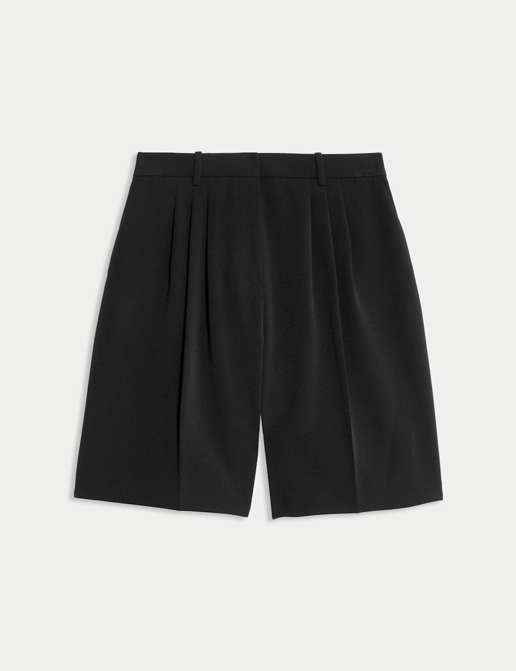 High Waisted Pleat Front Bermuda Shorts 2 of 7