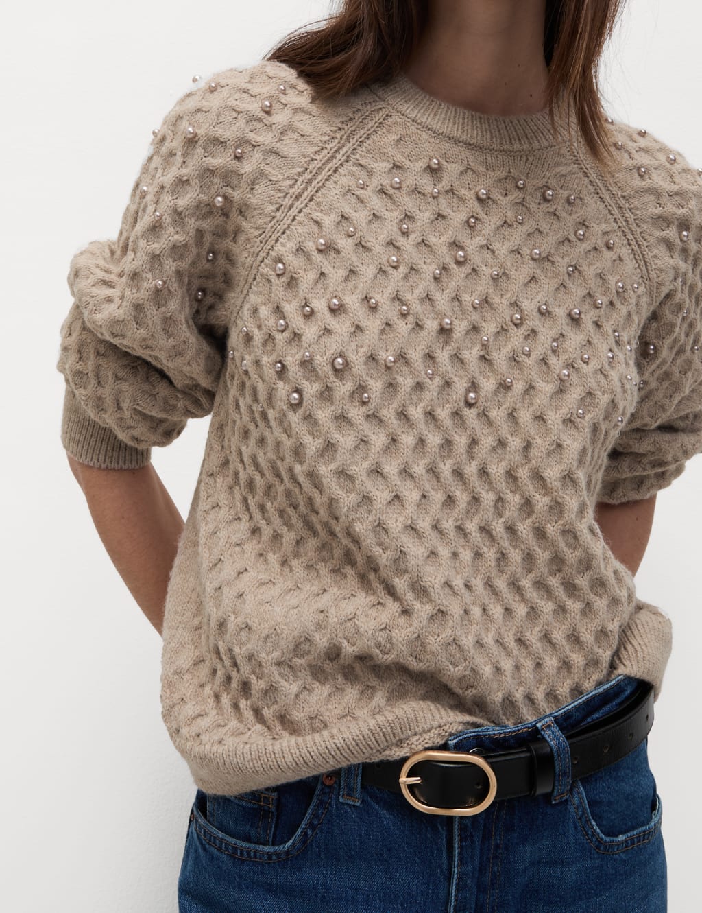 M and s cable knit jumper discount