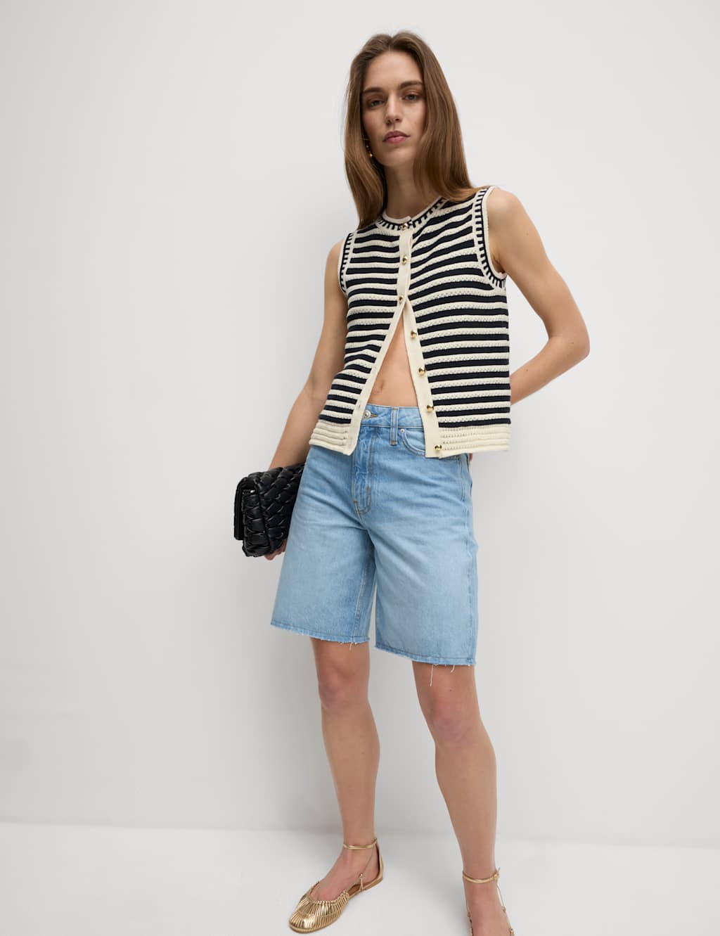 Cotton Rich Striped Knitted Waistcoat 4 of 8