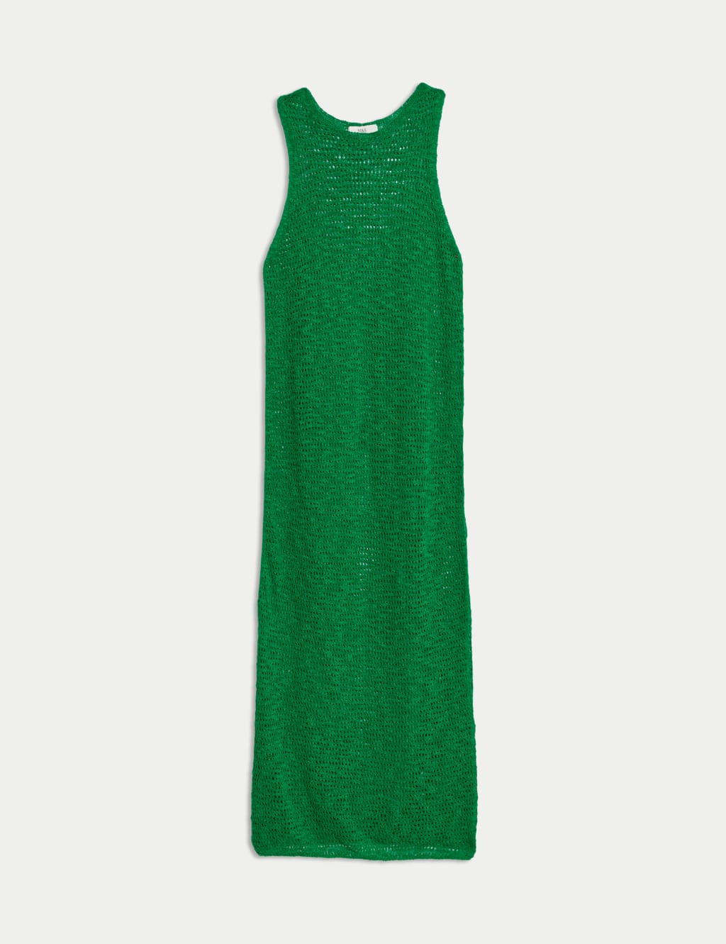 Cotton Rich Knitted Midi Dress with Linen 2 of 6