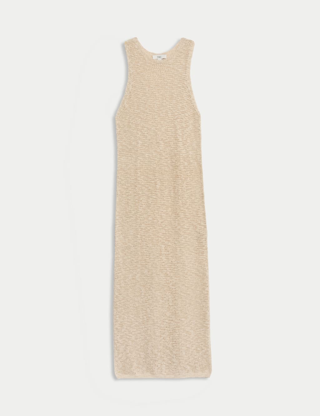Cotton Rich Knitted Midi Dress with Linen 2 of 8