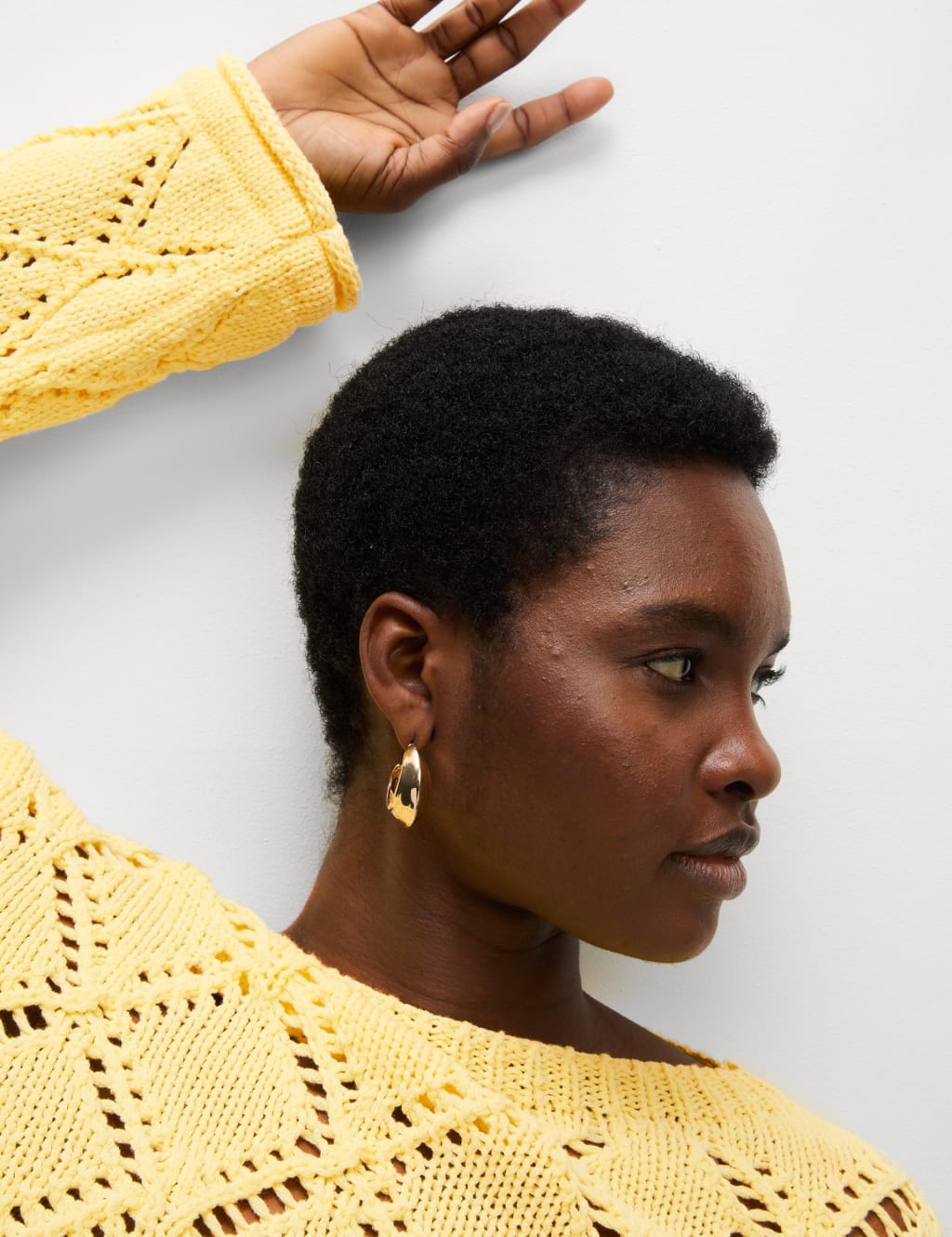 Cotton Blend Textured Jumper 4 of 6