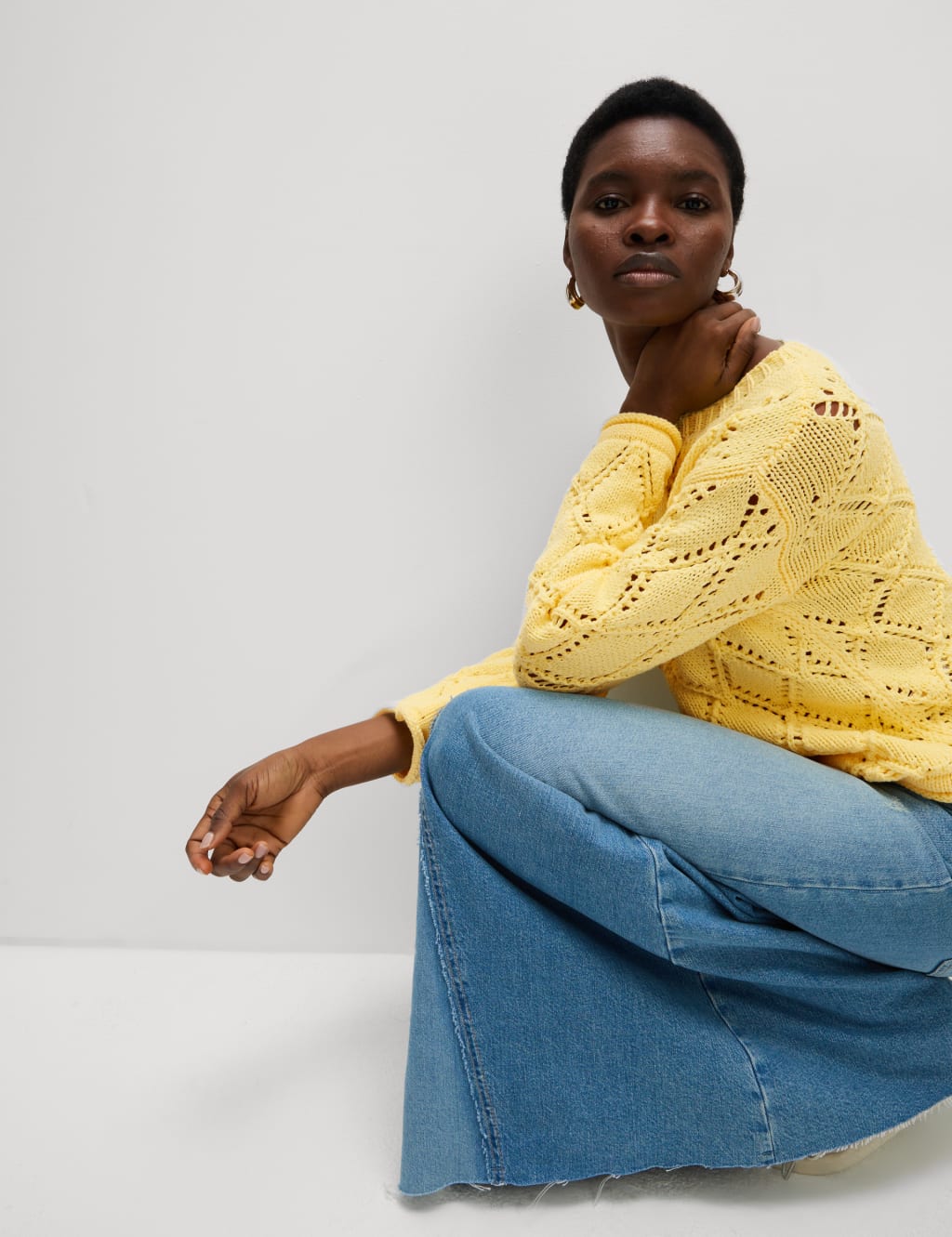 Cotton Blend Textured Jumper 5 of 6