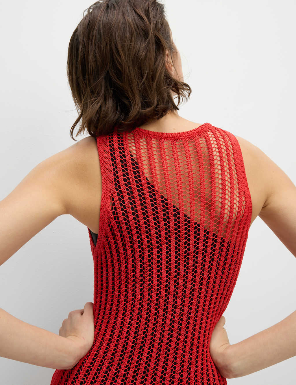Textured Openstitch Midi Knitted Dress 4 of 6