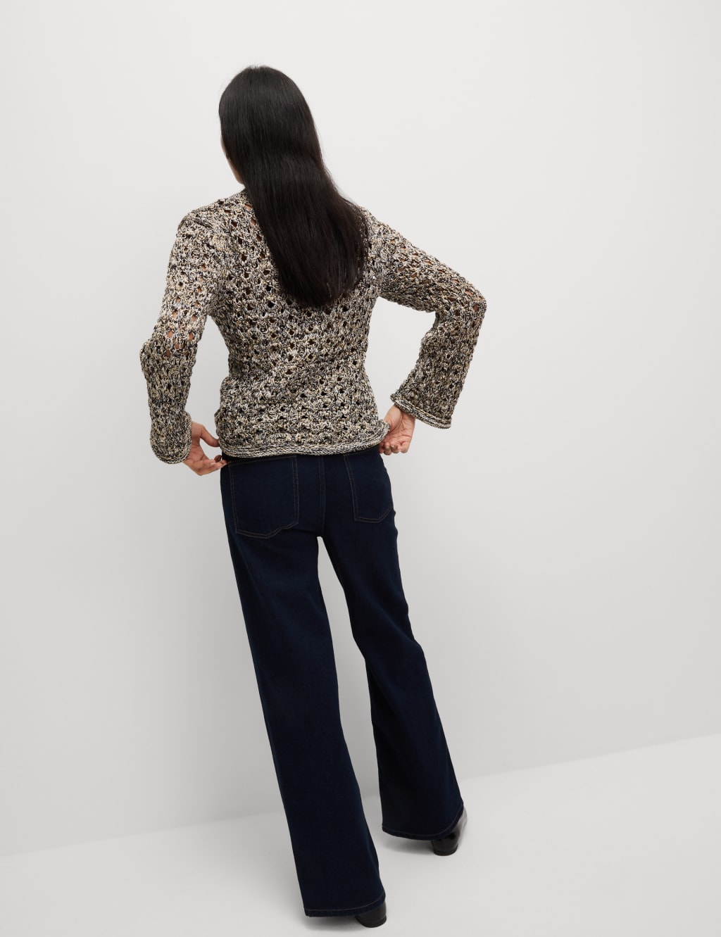 Cotton Blend Metallic Textured Jumper 6 of 7