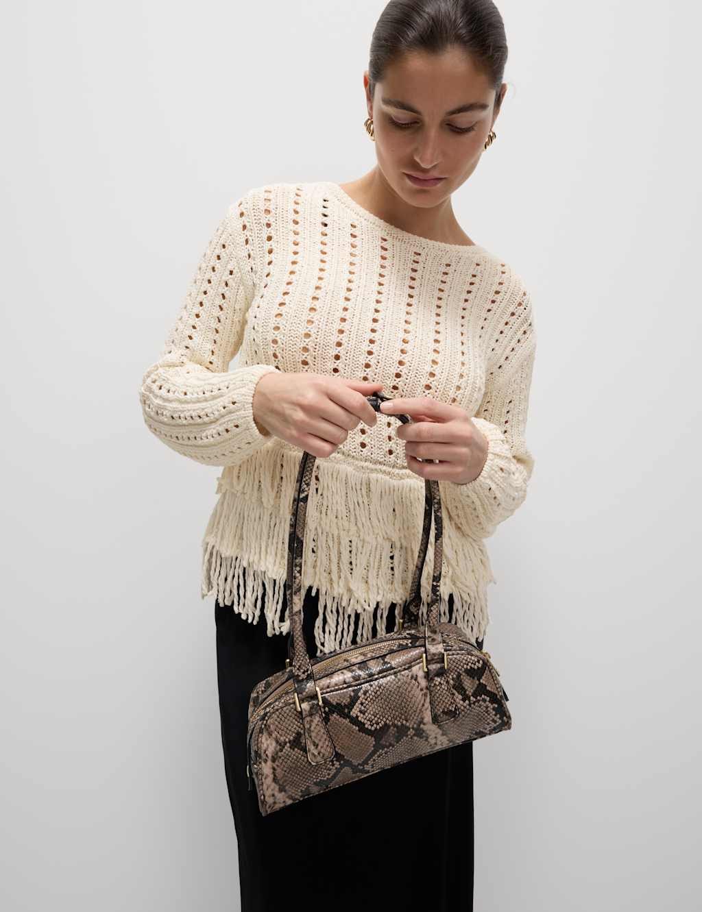 Cotton-Blend Textured Fringe Jumper 5 of 8