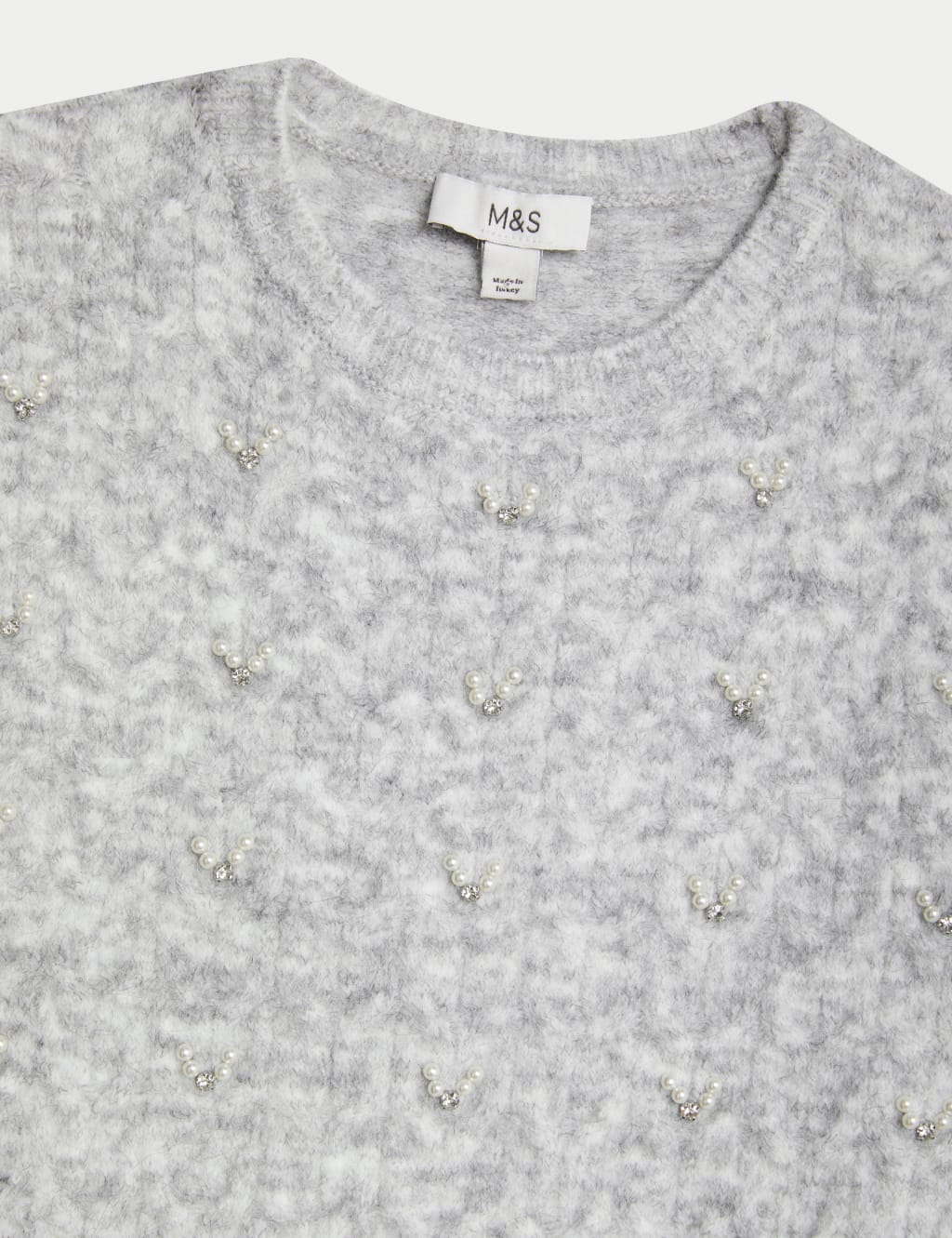 Embellished Crew Neck Knitted Top