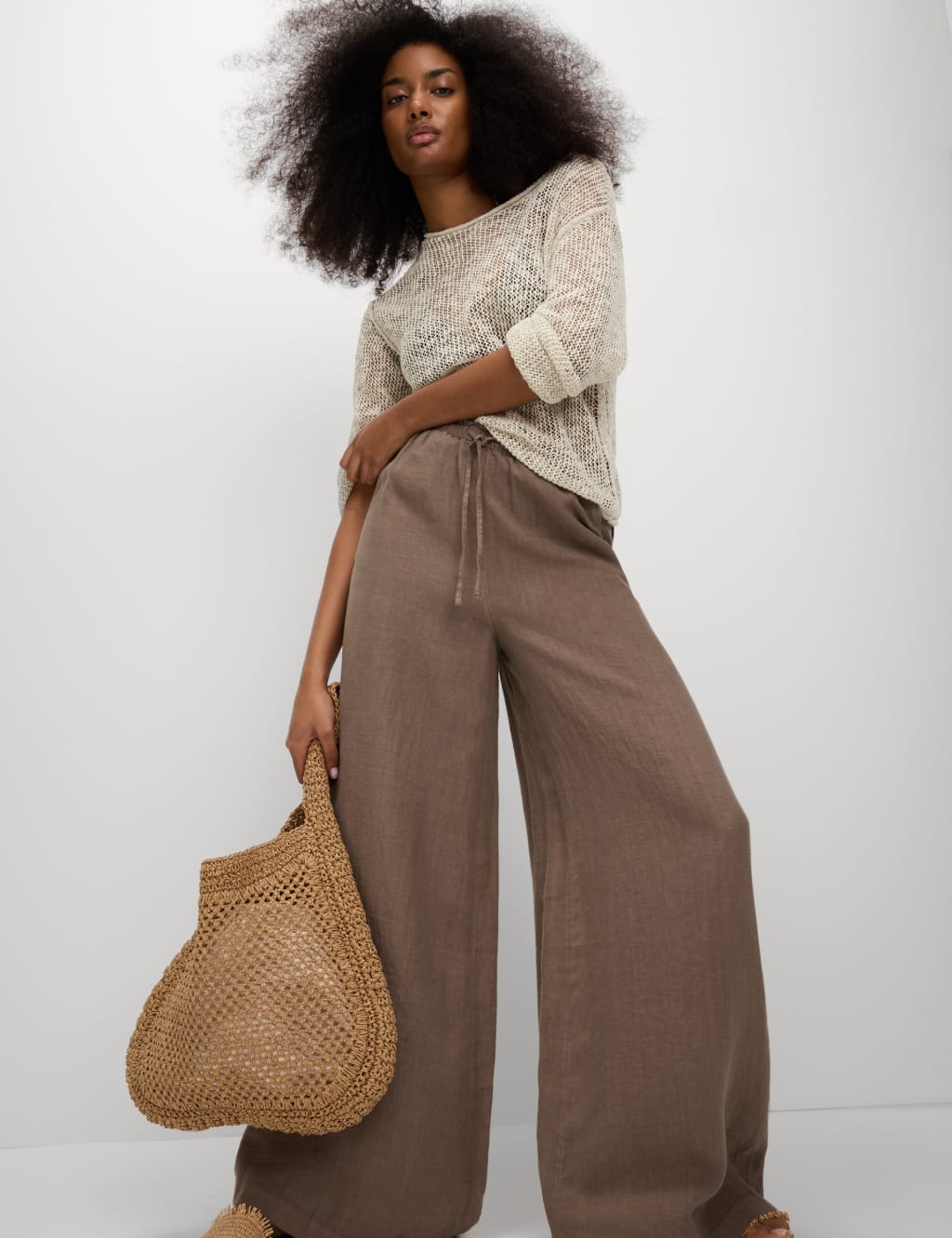 Cotton Blend Metallic Jumper with Linen 3 of 6
