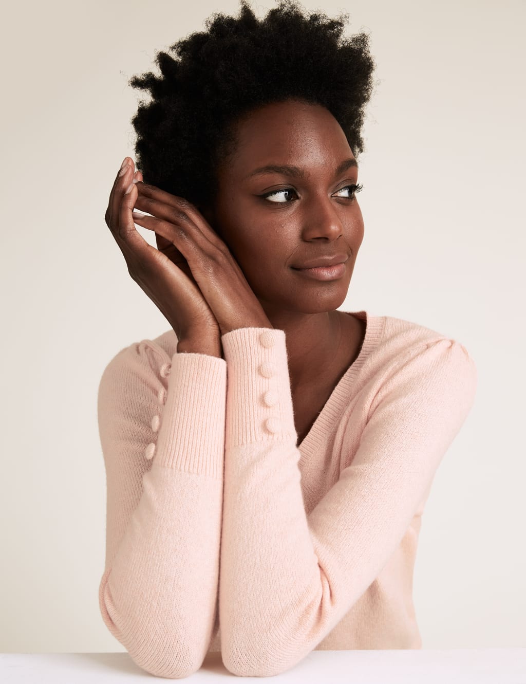 V-Neck Gathered Shoulder Jumper 4 of 5