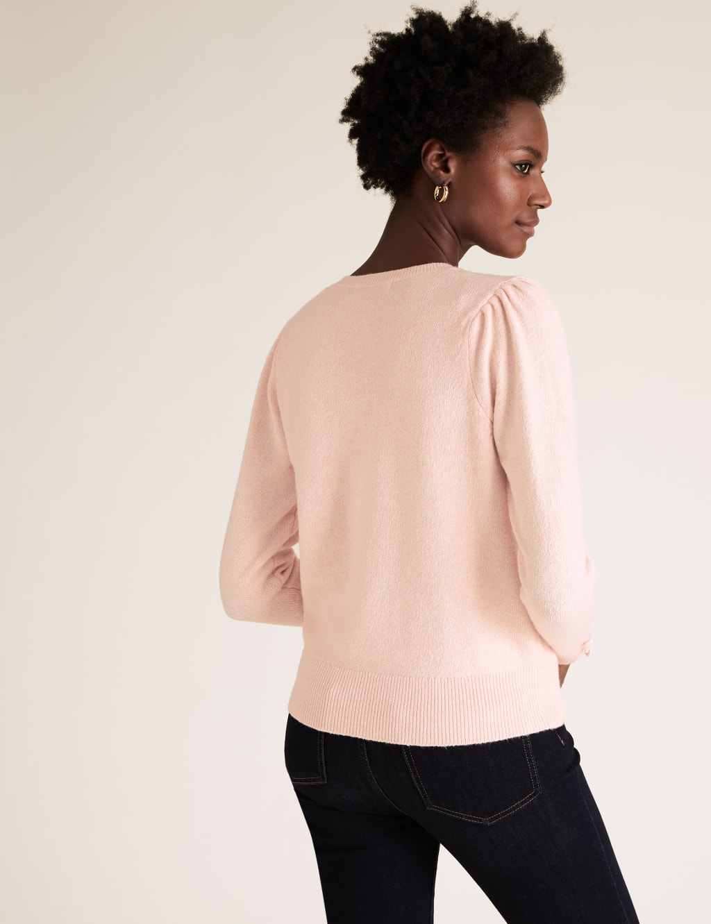 V-Neck Gathered Shoulder Jumper 5 of 5