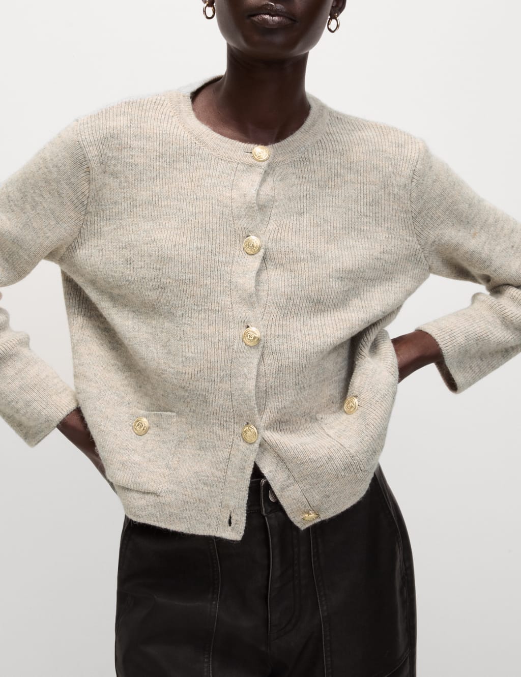 Crew Neck Cardigan
