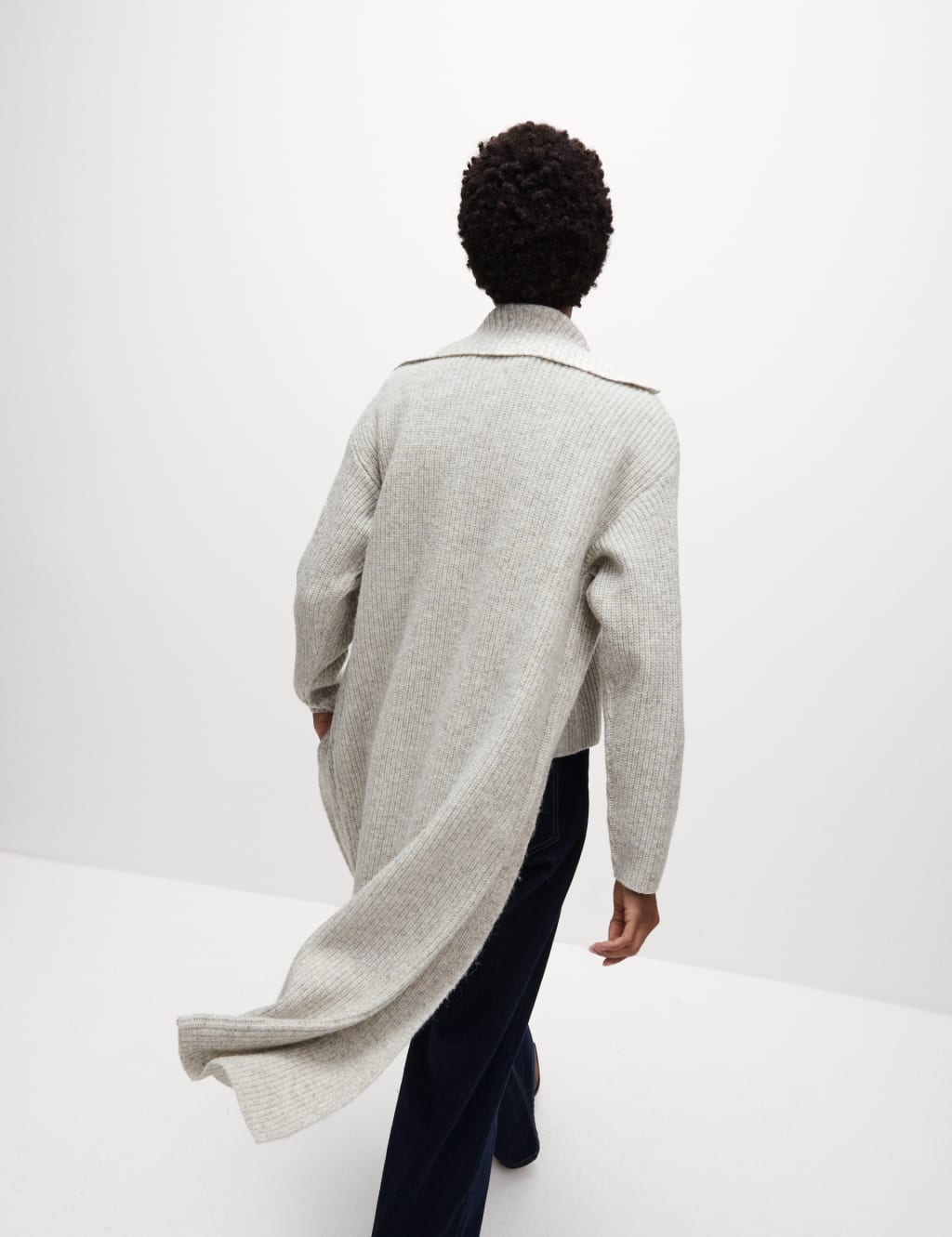 Ribbed longline cardigan clearance